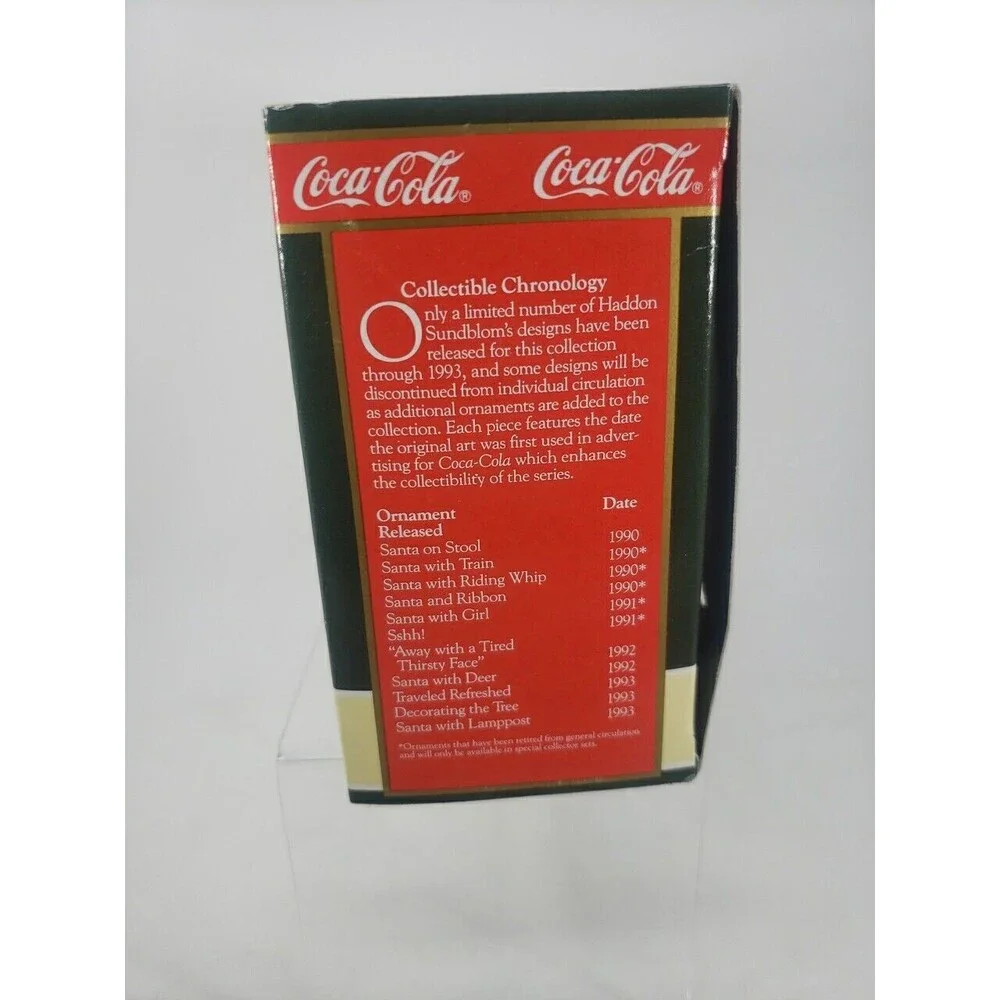 Coca Cola Trim A Tree Collection 1965 Santa Decorating Lights Ornament 1993 VTG